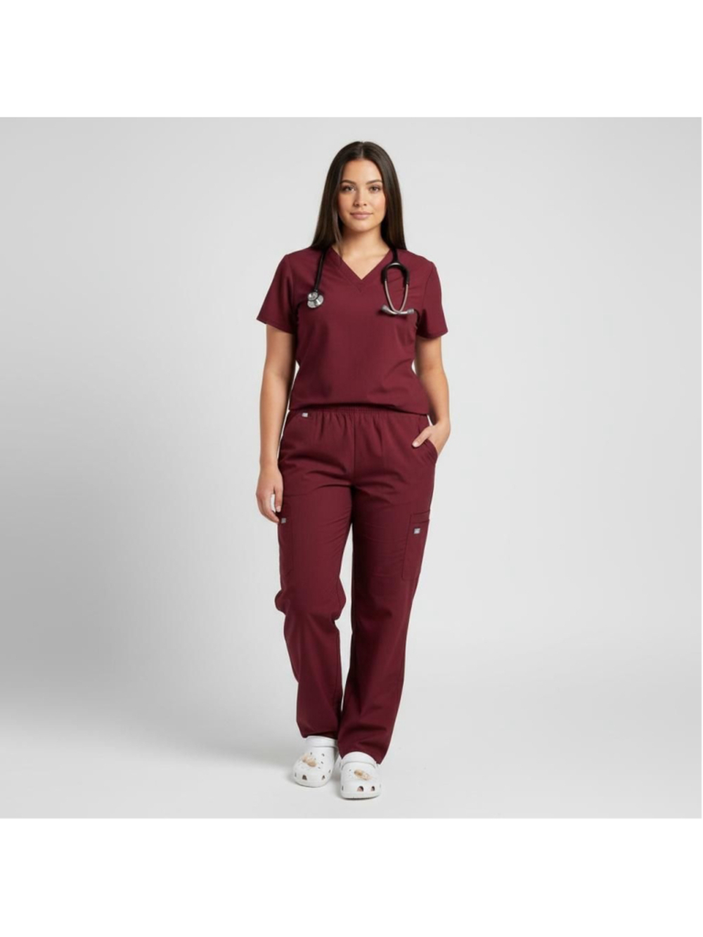 Fashion Seal Healthcare Maroon Scrub Pants Large - Bottoms Only